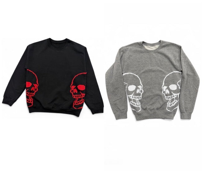 Double Pixel Skull Crewneck